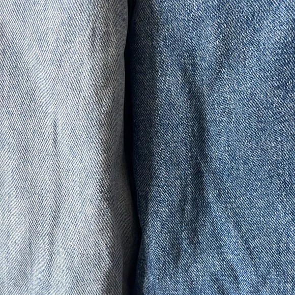 Shein, Women’s Two Tone Blue Distressed Wide Leg Jeans High Rise, Size L - Picture 7 of 7